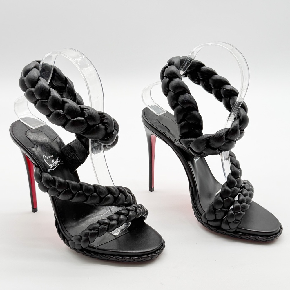 Christian Louboutin X Idris Elba Fatima 120 MM
Leather Braided Strap Sandal EU37